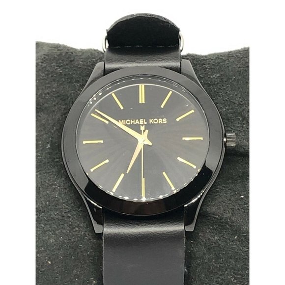 Michael Kors MK3221 Unisex Leather Analog Black Di main image 7
